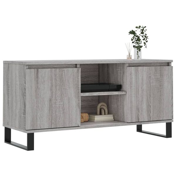 vidaXL Tv-meubel 104x35x50 cm bewerkt hout grijs sonoma eikenkleurig