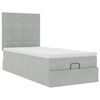 vidaXL Ottoman bed met matrassen 80x200cm fluweel lichtgrijs