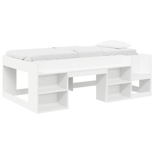 vidaXL Jeugd bedframe met opbergruimte Wit 80 x 200 cm Bewerkt hout