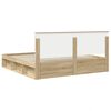 vidaXL Bedframe met hoofdeinde Sonoma 200 x 200 cm Massief grenenhout