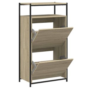 vidaXL Schoenenkast 60x34x112 cm bewerkt hout sonoma eikenkleurig