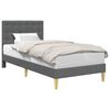 vidaXL Bedframe met hoofdeinde Donkergrijs 90 x 190 cm Stof