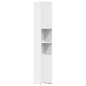 vidaXL Badkamerkast 30x30x183,5 cm bewerkt hout wit