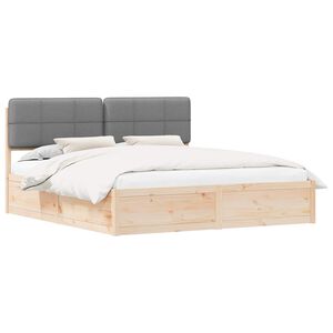 vidaXL Bedframe met Gevoerd Hoofdgedeelte Lichtgrijs 180 x 200 cm