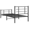 vidaXL Bedframe met hoofd- en voeteneinde metaal zwart 90x200 cm