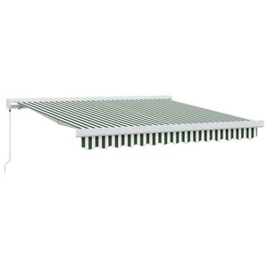 vidaXL Uitschuifbare luifel Groen en Wit 300 x 250 cm
