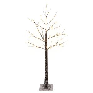 vidaXL Besneeuwde led-kerstboom Bruin 22 x 22 x 120 cm Kunststof