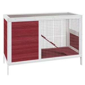vidaXL Konijnenhok 103x44x69,5 cm massief grenenhout mokkakleurig