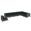 vidaXL 8-delige Loungeset met kussens poly rattan donkergrijs