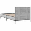 vidaXL Bedframe bewerkt hout en metaal grijs sonoma eiken 100x200 cm