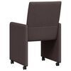 vidaXL Dining Stoelen met Wielen 2 pcs Donkerbruin 58 x 65 x 94 cm