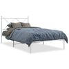 vidaXL Bedframe met hoofdbord metaal wit 100x190 cm