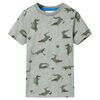 Kindershirt 116 gem&ecirc;leerd lichtkaki