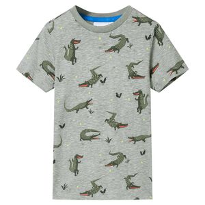 Kindershirt 116 gem&ecirc;leerd lichtkaki