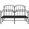 vidaXL Bedframe met hoofd- en voeteneinde metaal zwart 150x200 cm