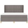 vidaXL Boxspringbed met Matras Donkergrijs 90x190 cm Taupe Stof