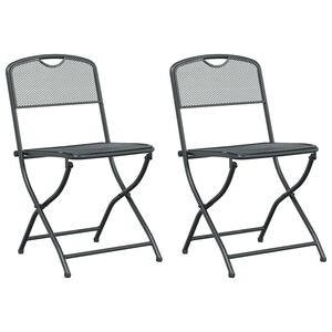 vidaXL Tuinstoelen 2 pcs Antraciet 52,5 x 46 x 82 cm IJzer