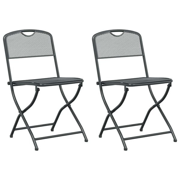 vidaXL Tuinstoelen 2 pcs Antraciet 52,5 x 46 x 82 cm IJzer