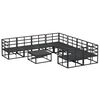 vidaXL Tuinbankenset met kussen 9 pcs Zwart Staal