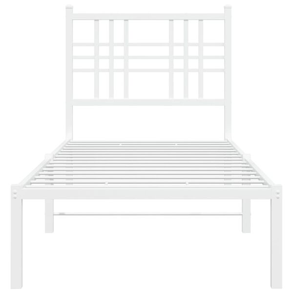vidaXL Bedframe met hoofdbord metaal wit 80x200 cm