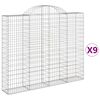 vidaXL Schanskorven 9 st gewelfd 200x30x160/180 cm ijzer