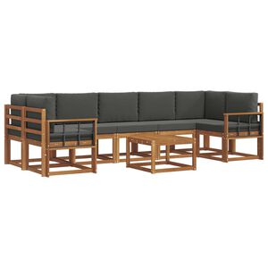 vidaXL Buiten bankenset met kussen 8 pcs Natuurlijk en Antraciet
