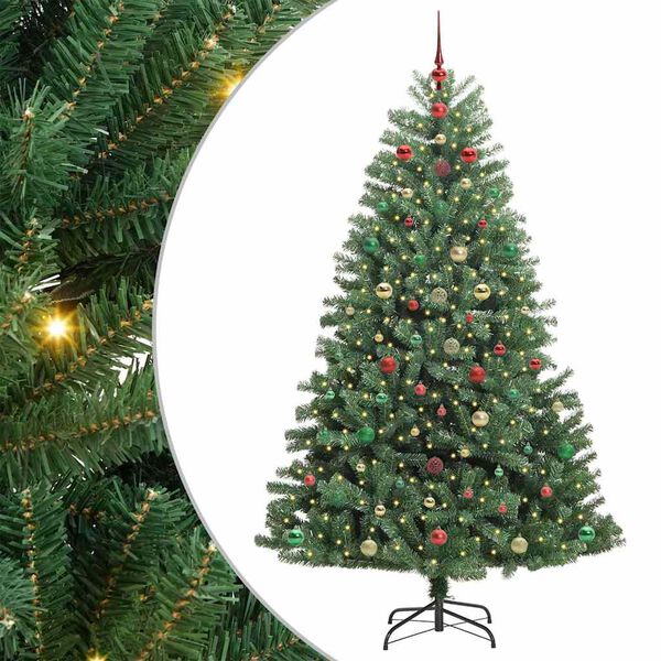 vidaXL Kunstmatige Inklapbare Kerstboom Groen 240 cm PVC en Metaal