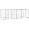 vidaXL Hondenkennel 12,1 m&sup2; gegalvaniseerd staal