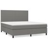 vidaXL Boxspring met matras stof donkergrijs 180x200 cm