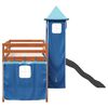 vidaXL Kinderhoogslaper met toren 80x200 cm massief grenenhout blauw