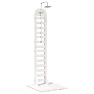 vidaXL Buitendouche 223 cm Massief grenenhout en roestvrij staal Wit