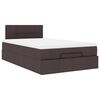 vidaXL Ottoman bed met matras 120x190 cm stof donkerbruin