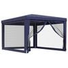 vidaXL Partytent met 4 mesh zijwanden 3x4 m HDPE blauw