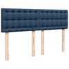 vidaXL Boxspring met matras stof blauw 140x200 cm