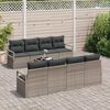 vidaXL Tuin Sofa Set met kussen met opslag 9 pcs Grijs poly rattan