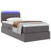 vidaXL Opbergbed met LED met matras Grijs 100 x 200 cm Nep Leer