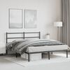 vidaXL Bedframe met hoofdbord metaal zwart 160x200 cm
