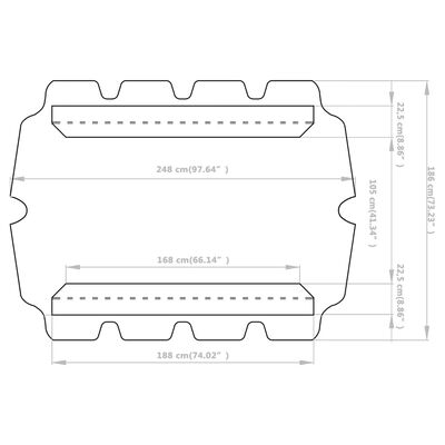 vidaXL Vervangingsluifel voor schommelbank 188/168x145/110 cm zwart