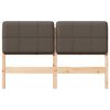 vidaXL Gestoffeerd hoofdbord Bruin en Taupe 140 cm Massief grenenhout