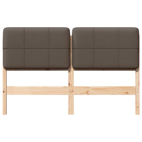 vidaXL Gestoffeerd hoofdbord Bruin en Taupe 140 cm Massief grenenhout