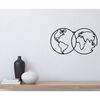 Homemania Wanddecoratie World Map 9 60x34 cm metaal zwart