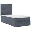 vidaXL Ottoman bed met matrassen en LED's 90x190cm fluweel donkergrijs