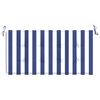 vidaXL Tuinbankkussen gestreept 120x50x4 cm oxford stof wit en blauw
