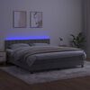 vidaXL Boxspring met matras en LED fluweel lichtgrijs 160x200 cm