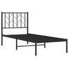 vidaXL Bedframe met hoofdbord metaal zwart 75x190 cm