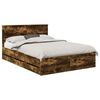 vidaXL Bedframe met lade Gerookt eiken 140 x 200 cm Ingenieurshout