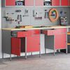 vidaXL Werk Cabinet met lade met opslag 4 pcs Rood 200 x 55 x 85 cm