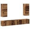 vidaXL 4-delig Tv-meubelset wandmontage bewerkt hout oud houtkleurig
