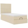 vidaXL Ottoman bed met matras en LED's 100x200cm stof cr&egrave;mekleurig