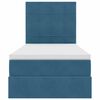 vidaXL Opbergbed met LED met matras Donkerblauw 90 x 200 cm Fluweel